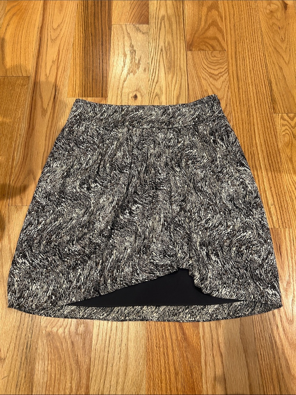 Club Monaco Black and White Asymmetrical Textured Skirt